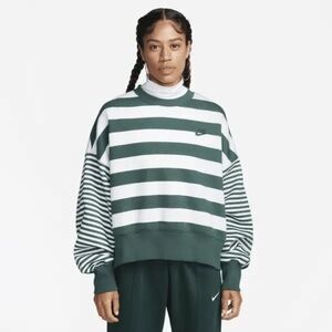 Nike Women's Green and White Striped Top